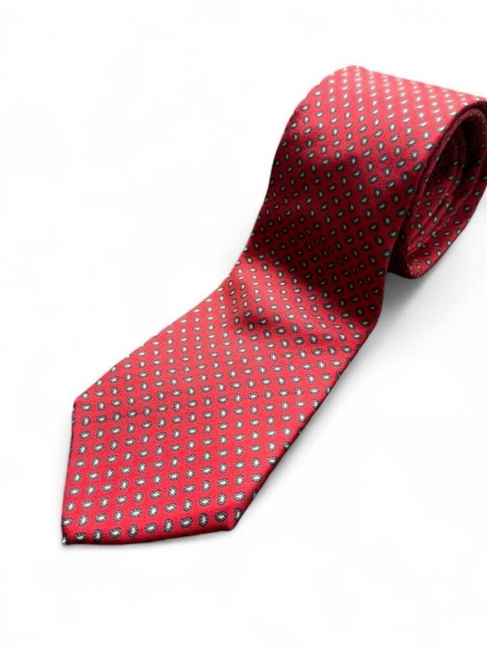 Yves Saint Laurent Red Silk Dot Pattern Tie